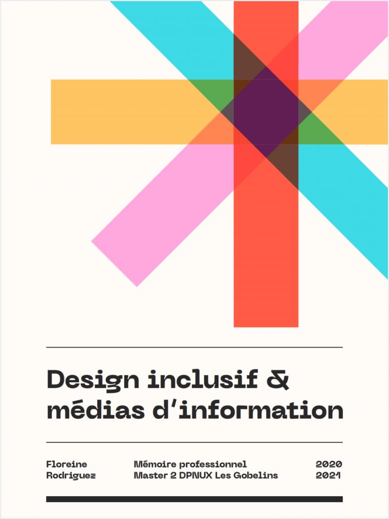 Couverture mémoire Design inclusif & médias d'information Floreine Rodriguez